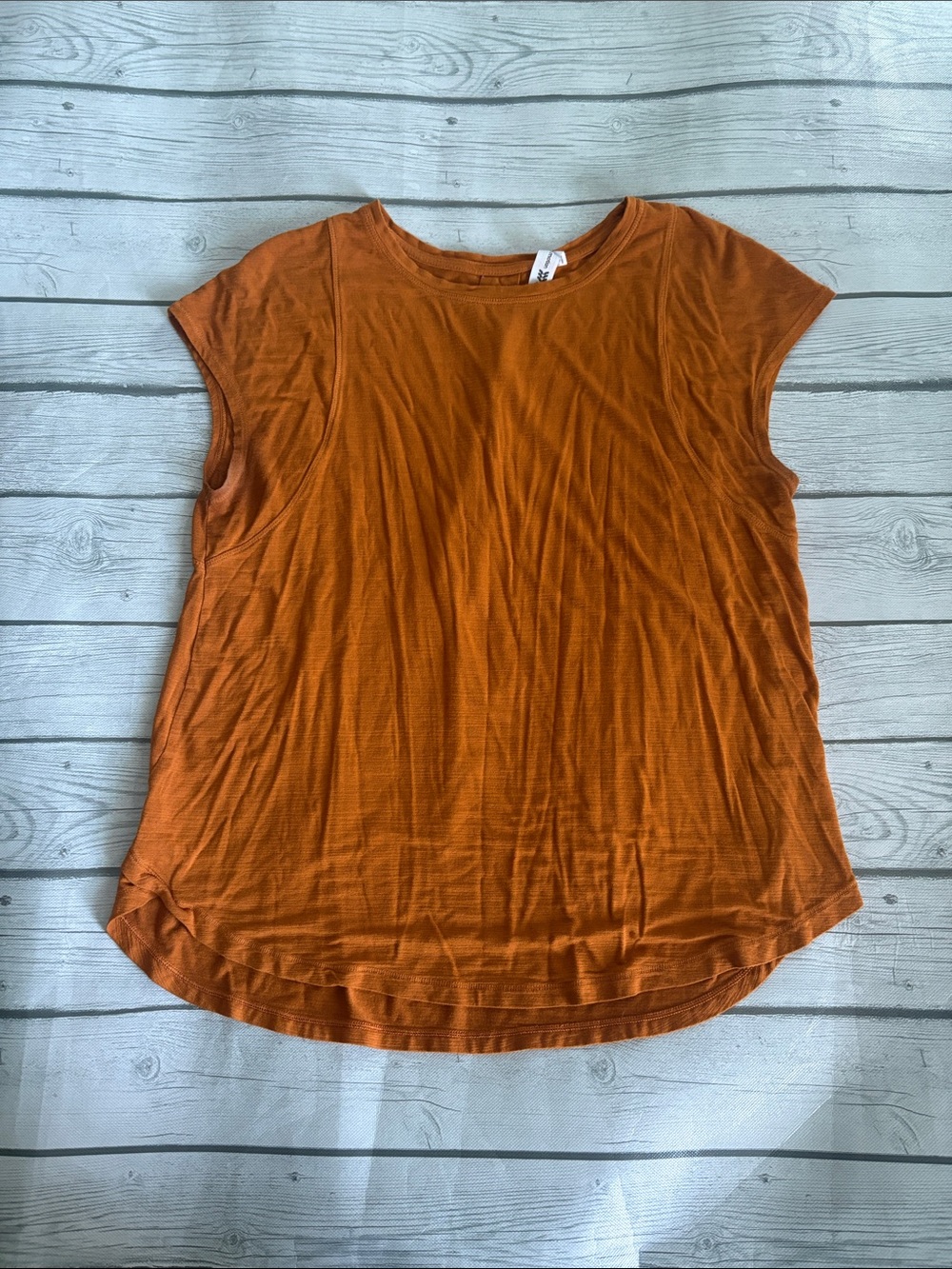 all in motion Rust Orange Cap-Sleeve Scoop Tank